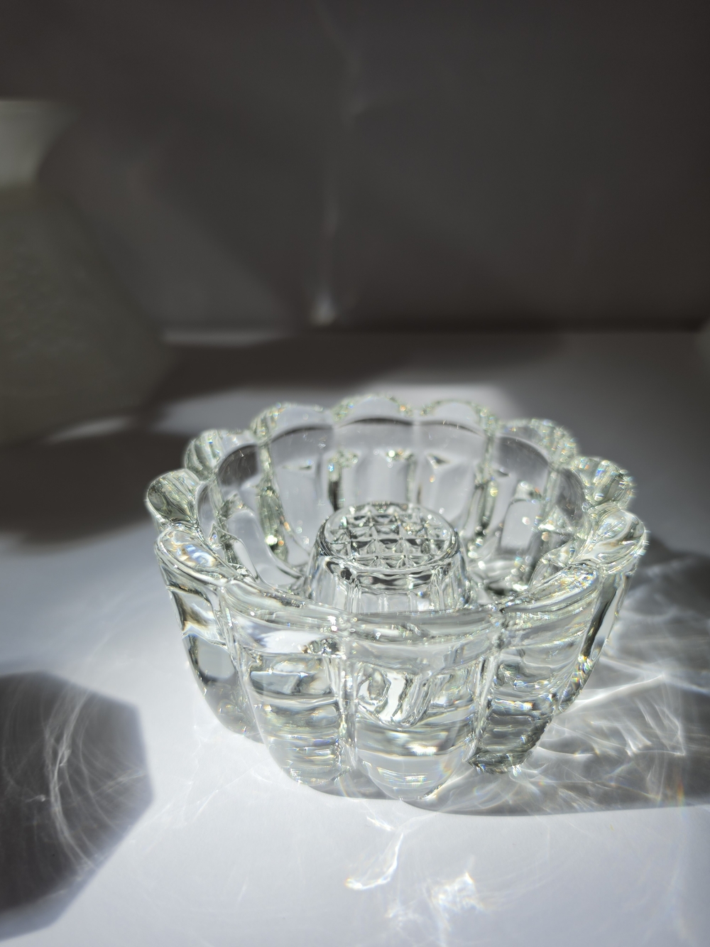 Vintage Princess House Clear Lead Crystal 3-Way Reversible Candle Holder
